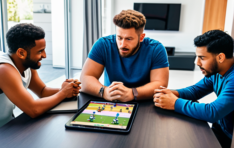Brawl Stars Strategy Session**
"A diverse group of friends are gathered around a table, fully clothed in casual attire, discussing Brawl Stars strategies. A tablet displays game footage, and strategy notes are scattered around. Background: a bright, modern living room. safe for work, appropriate content, modest clothing, professional, perfect anatomy, correct proportions, well-formed hands, proper finger count, natural body proportions."
**
